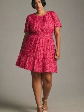 NWOT Anthropologie The Somerset Mini Dress: Floral Appliqué Edition